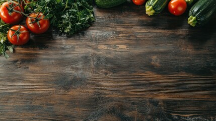 A Rustic Wooden Table with a Variety of Fresh Vegetables for Cooking