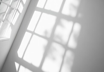 Sunlight streams through window, casting shadows on wall