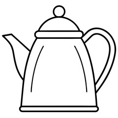 Stylized Tea Kettle Line Art for Vector Projects