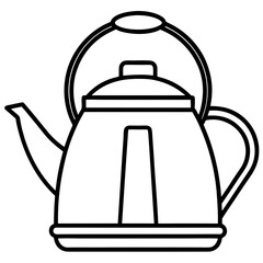 Stylized Tea Kettle Line Art for Vector Projects