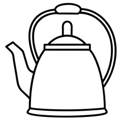 Stylized Tea Kettle Line Art for Vector Projects
