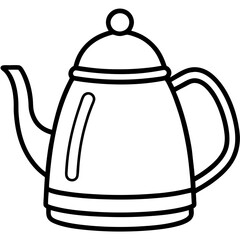 Stylized Tea Kettle Line Art for Vector Projects