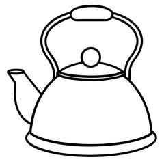 Stylized Tea Kettle Line Art for Vector Projects