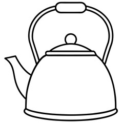 Stylized Tea Kettle Line Art for Vector Projects