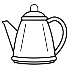 Stylized Tea Kettle Line Art for Vector Projects