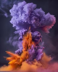 Fototapeta premium Ethereal Kaleidoscope: Dynamic Vibrant Powder Clouds Suspended in Mid-Air Creating Colorful Visual Symphony