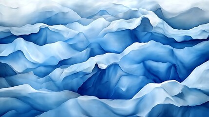 Obraz premium Abstract Blue Mountain Range Artistic Render