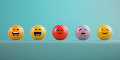 Konzept für eine Kundenzufriedenheitsumfrage. Fünf-Sterne-Bewertung auf virtueller Feedback-Schnittstelle, hervorragende Kundenzufriedenheit. Emoticons verschiedener Feedback-Ebenen, Kundenerfahrung,