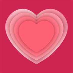 Heart Love Background Paper Cut Decorative