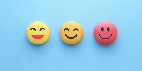 Obraz premium Konzept für eine Kundenzufriedenheitsumfrage. Fünf-Sterne-Bewertung auf virtueller Feedback-Schnittstelle, hervorragende Kundenzufriedenheit. Emoticons verschiedener Feedback-Ebenen, Kundenerfahrung,