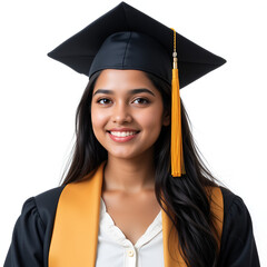 Indian female graduate with graduation hat 