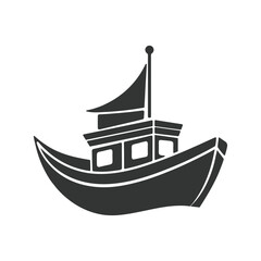 Boat Silhouette vector illustration art design. Luxury trip boat icons. Collection of various types of boats sailing on water, boat logo icons set. 