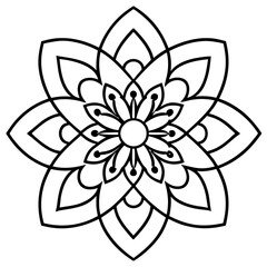 Boho Mandala Heart Line Art for Design Projects