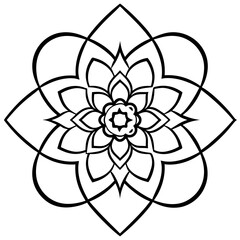 Boho Mandala Heart Line Art for Design Projects