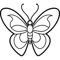 Butterfly and Hearts A Line Art Harmony