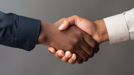 Close-up of hands clasped in a handshake, symbolizing business agreement, ample copy space.