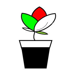 flower pot silhouette icon design template