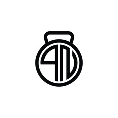 QN monogram logo design letter text name symbol monochrome logotype alphabet character simple logo