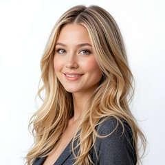 Naklejka premium smiling beautiful blonde woman