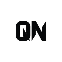 QN monogram logo design letter text name symbol monochrome logotype alphabet character simple logo
