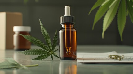 Exploring cbd oil benefits and uses home setting herbal product photography calm environment close-up view wellness concept