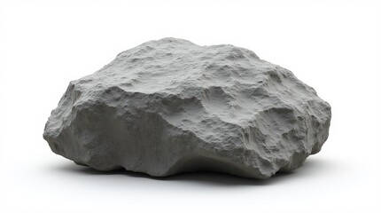 Obraz premium Large Gray Rock with Rough Surface and Natural Shape Isolated on White