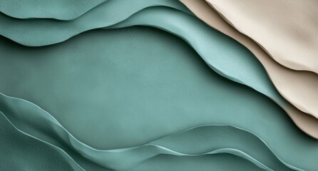 Abstract background with wavy teal and beige textures