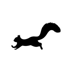 Running squirrel silhouette vector illustration design on white background. © Techzaka