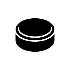 Ice hockey puck icon silhouette vector illustration design on white background.