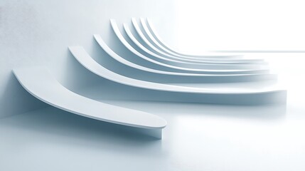 Fototapeta premium Abstract White Curved Architectural Design Elements