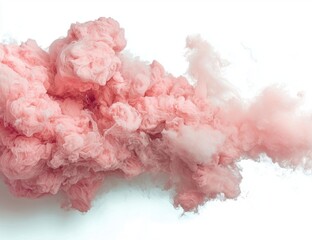 Abstract pink smoke cloud on white background
