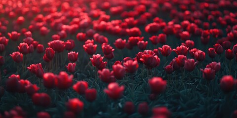 Red Tulips in Sunlight,