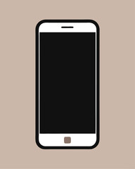 Phone icon vector with blank screen