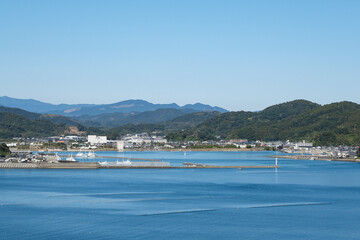 宮崎県南部の港町である南郷の市街地
