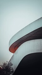 Obraz premium Abstract Modern Architecture Concrete Curves Urban Design Minimalist Building Exterior