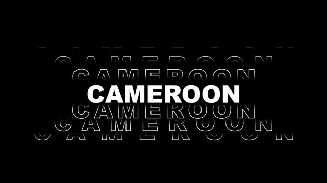 Cameroon country name on word motion  background.