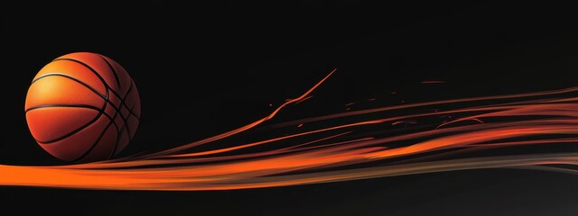 Obraz premium Dynamic Basketball Design: Orange Streak Abstract Background