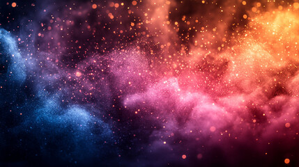 Naklejka premium Abstract empty background with dark asphalt and neon purple, blue and pink light spots for car presentation minimalistic bright tone modern blurred empty blank caption space on the side 