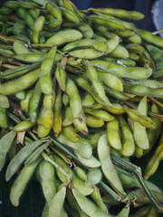 boiled soya bean on street food