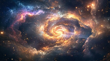 Cosmic Nebula Swirl: A Vibrant Celestial Dance of Light and Color