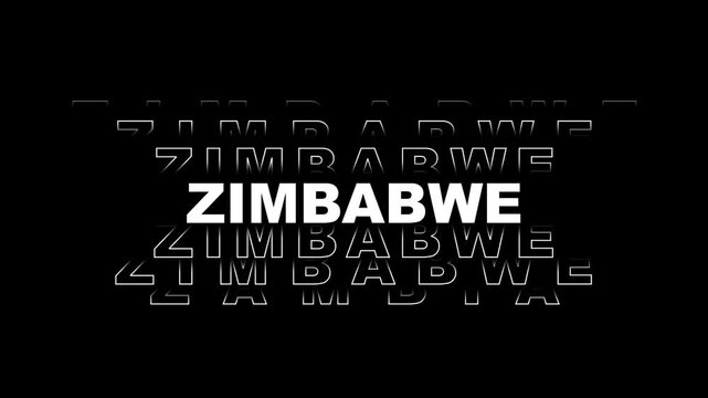Zimbabwe country name on transparent background.