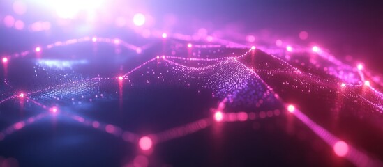 Obraz premium Abstract Pink and Blue Digital Landscape.