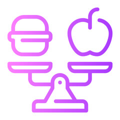 balanced diet gradient icon