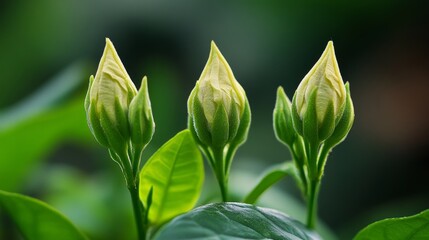 Obraz premium Beautiful Jasmine flower buds at home garden