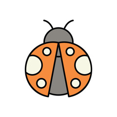 Ladybug  icon isolated on a white background. Vector illustration.