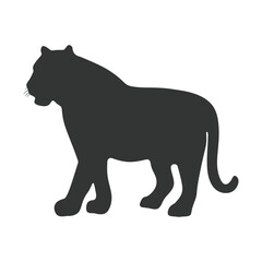 Tiger Silhouette Vector Illustration Art Design. Tiger logo icon image. Tiger image isolate is  on white background.