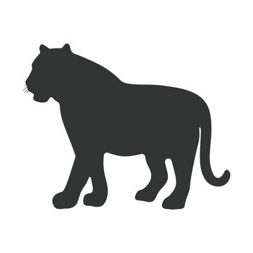 Tiger Silhouette Vector Illustration Art Design. Tiger logo icon image. Tiger image isolate is  on white background.