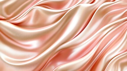 Fototapeta premium Elegant Draped Peach Colored Silk Fabric Texture