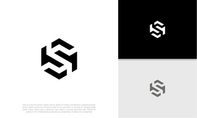 Initials S logo design. Initial Letter Logo.	