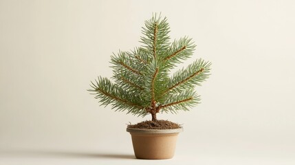 Small pine tree for decor in christmast eve